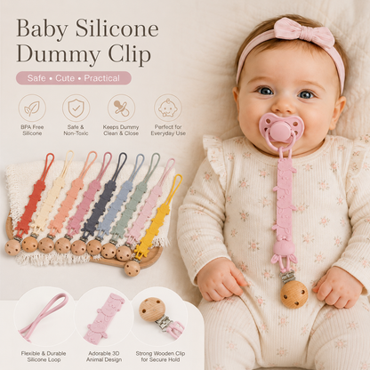 Silicone Baby Dummy Clips (One Piece Safety Design)