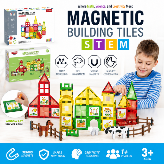 STEM Magnetic Building Block Tiles