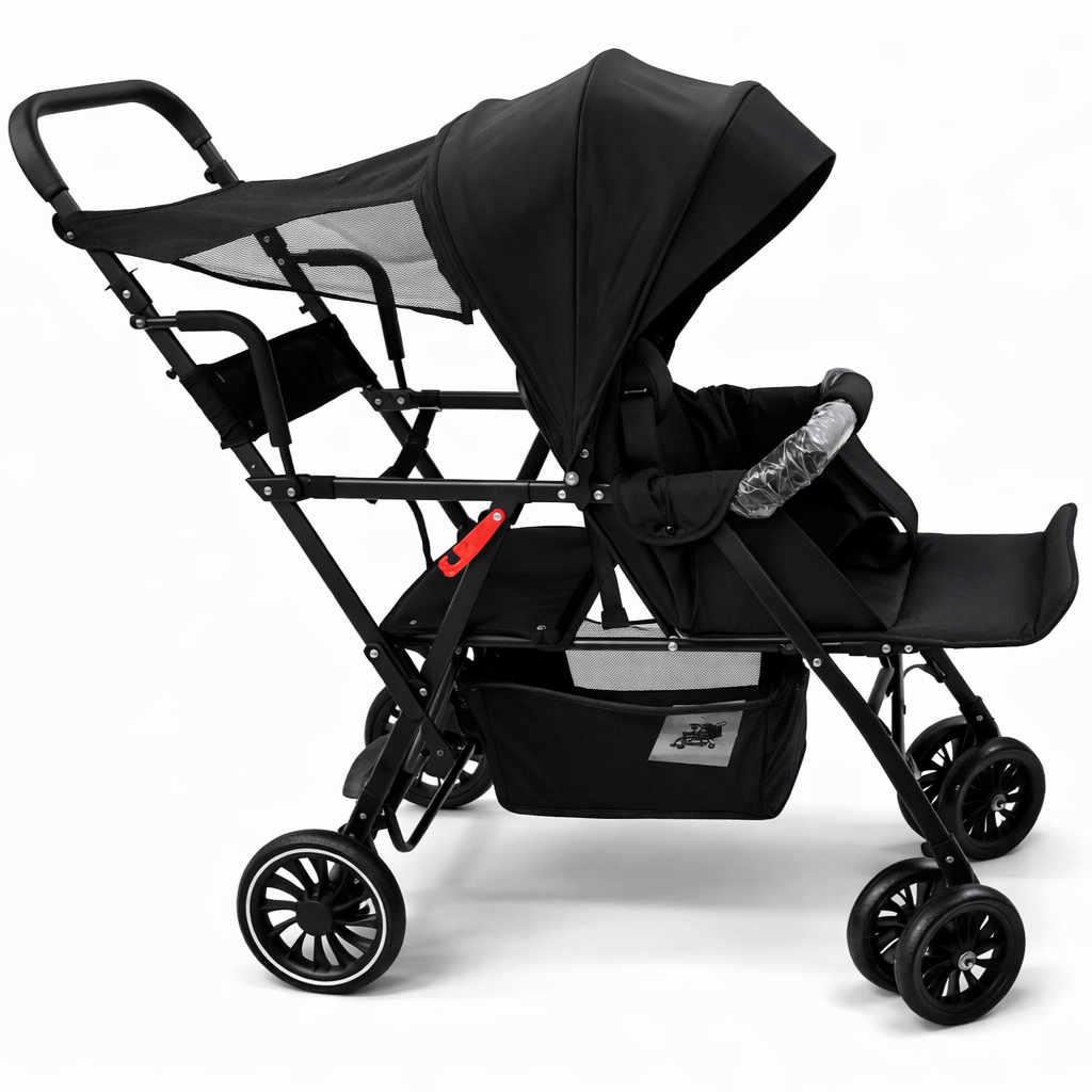 Travel Duo Stroller For Baby & Toddler - Black Color