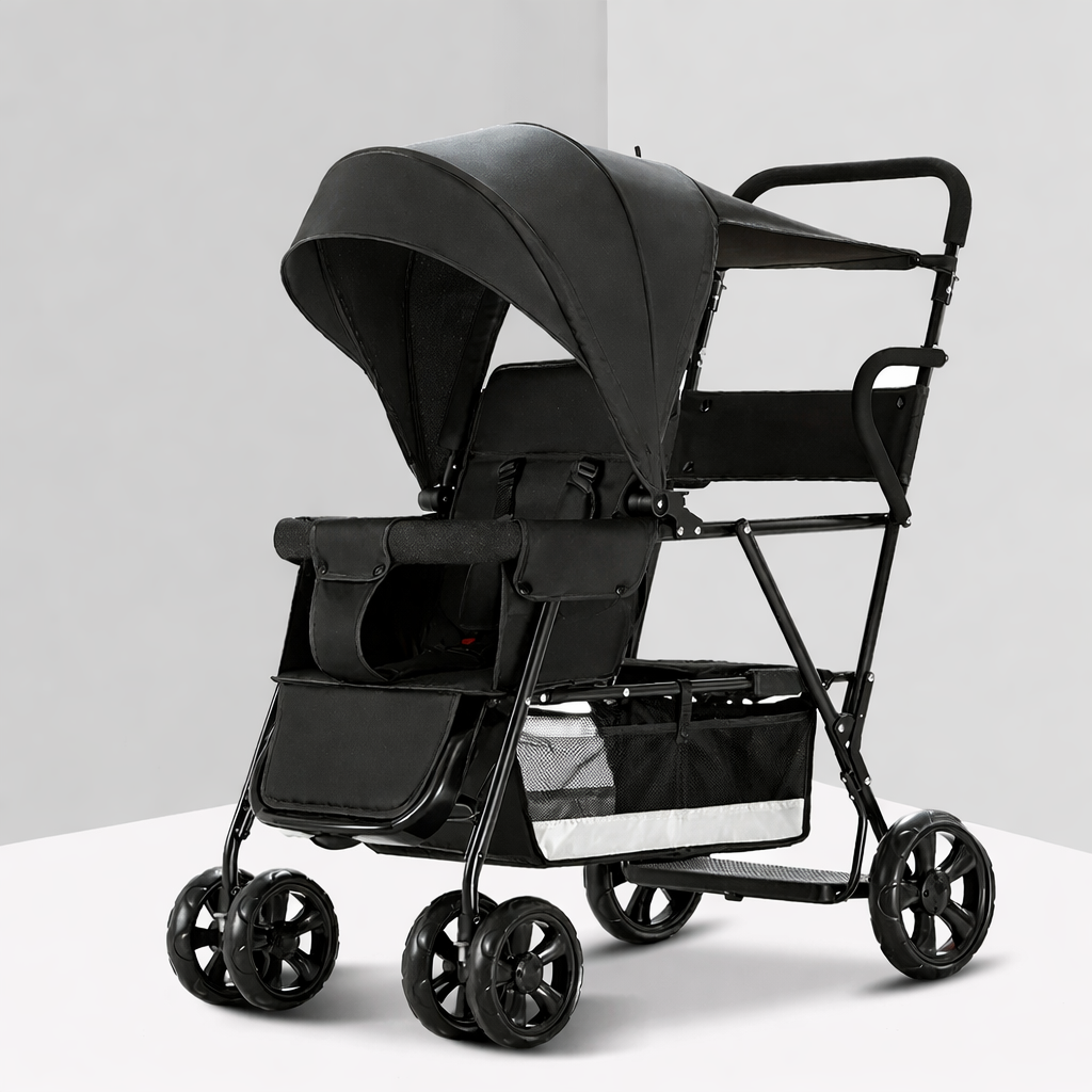 Travel Duo Stroller For Baby & Toddler - Black Color