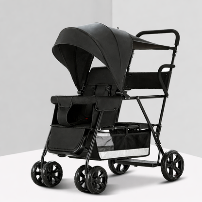 Travel Duo Stroller For Baby & Toddler - Black Color