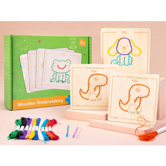 Kids Wooden Lacing & Threading Boards