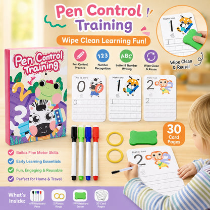 Reusable Preschool Pen Control Training Books - 30 Reusable Pages