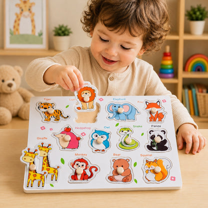 Toddler Wooden Knob Puzzles - Large Size