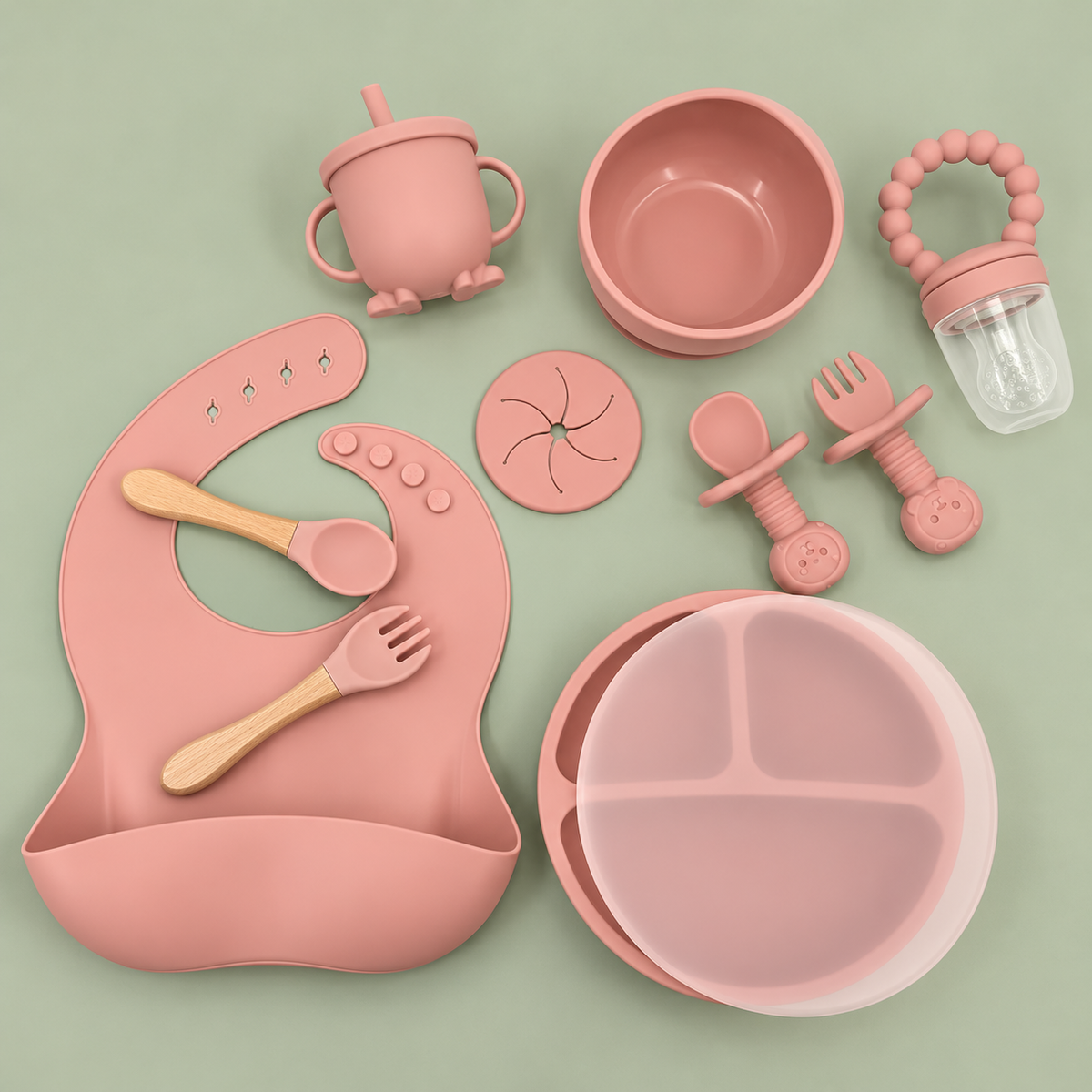 8IN1 Silicone Toddler Eating Sets - Plate Cover Included