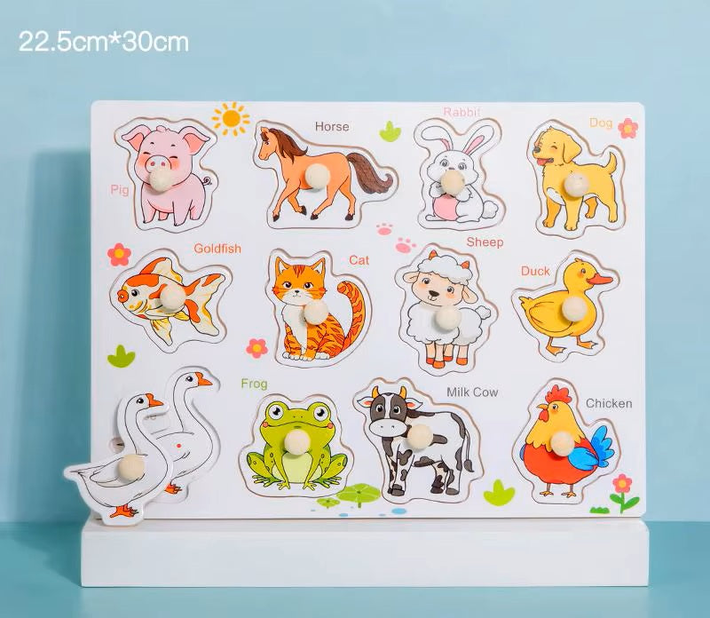 Toddler Wooden Knob Puzzles - Large Size