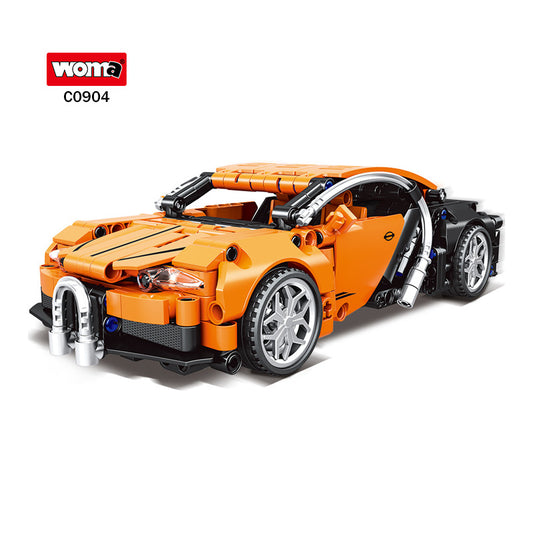 Woma Building Blocks -  Technic Orange Racing Car