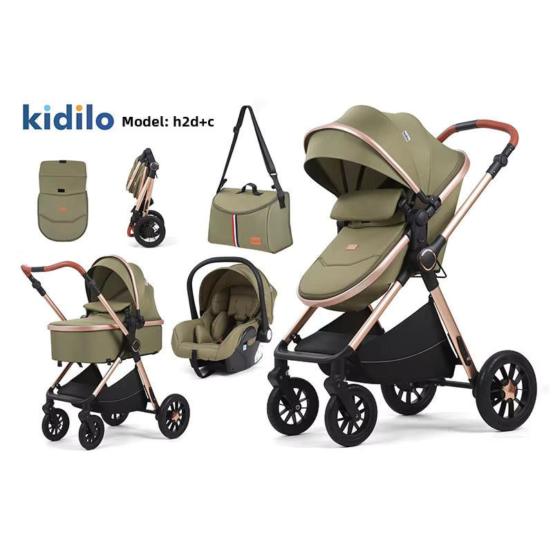 Premium Kidilo Baby Stroller & Travel System - 3 Modes