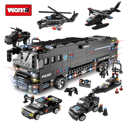 Woma Building Blocks -  SWAT Team Bus