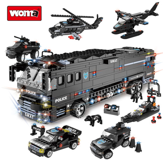 Woma Building Blocks -  SWAT Team Bus