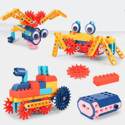 Kids STEM Robotics Building Blocks With Electric Motor - 116 Pieces