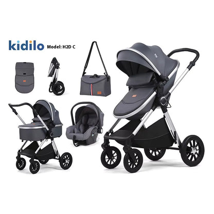 Premium Kidilo Baby Stroller & Travel System - 3 Modes