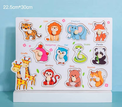 Toddler Wooden Knob Puzzles - Large Size