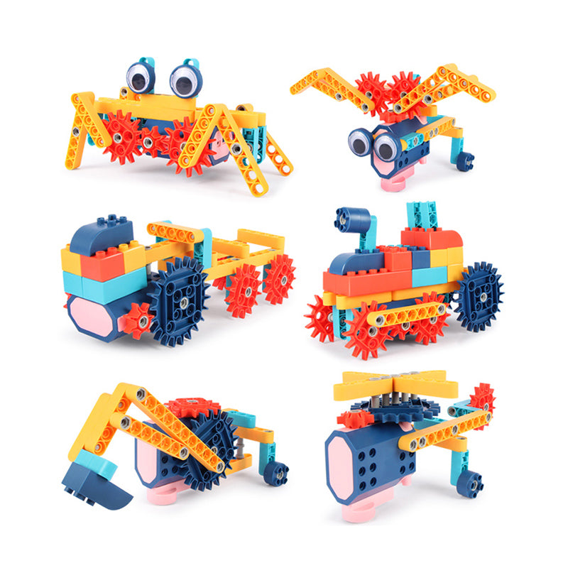 Kids STEM Robotics Building Blocks With Electric Motor - 116 Pieces
