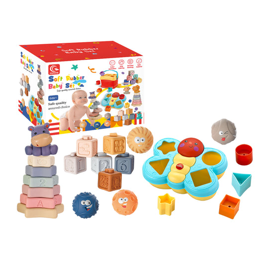 Soft Sensory Baby Montessori Toy Set - 4IN1