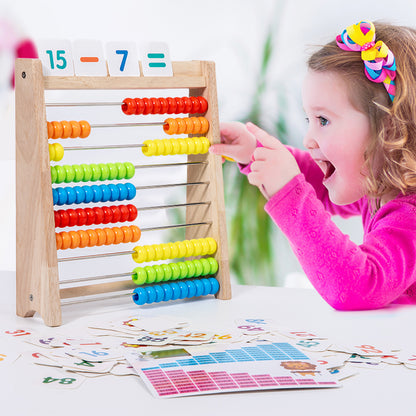 Classic Kids Wooden Abacus & Maths Trainer - 100 Beads