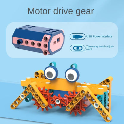 Kids STEM Robotics Building Blocks With Electric Motor - 116 Pieces
