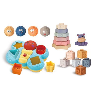 Soft Sensory Baby Montessori Toy Set - 4IN1