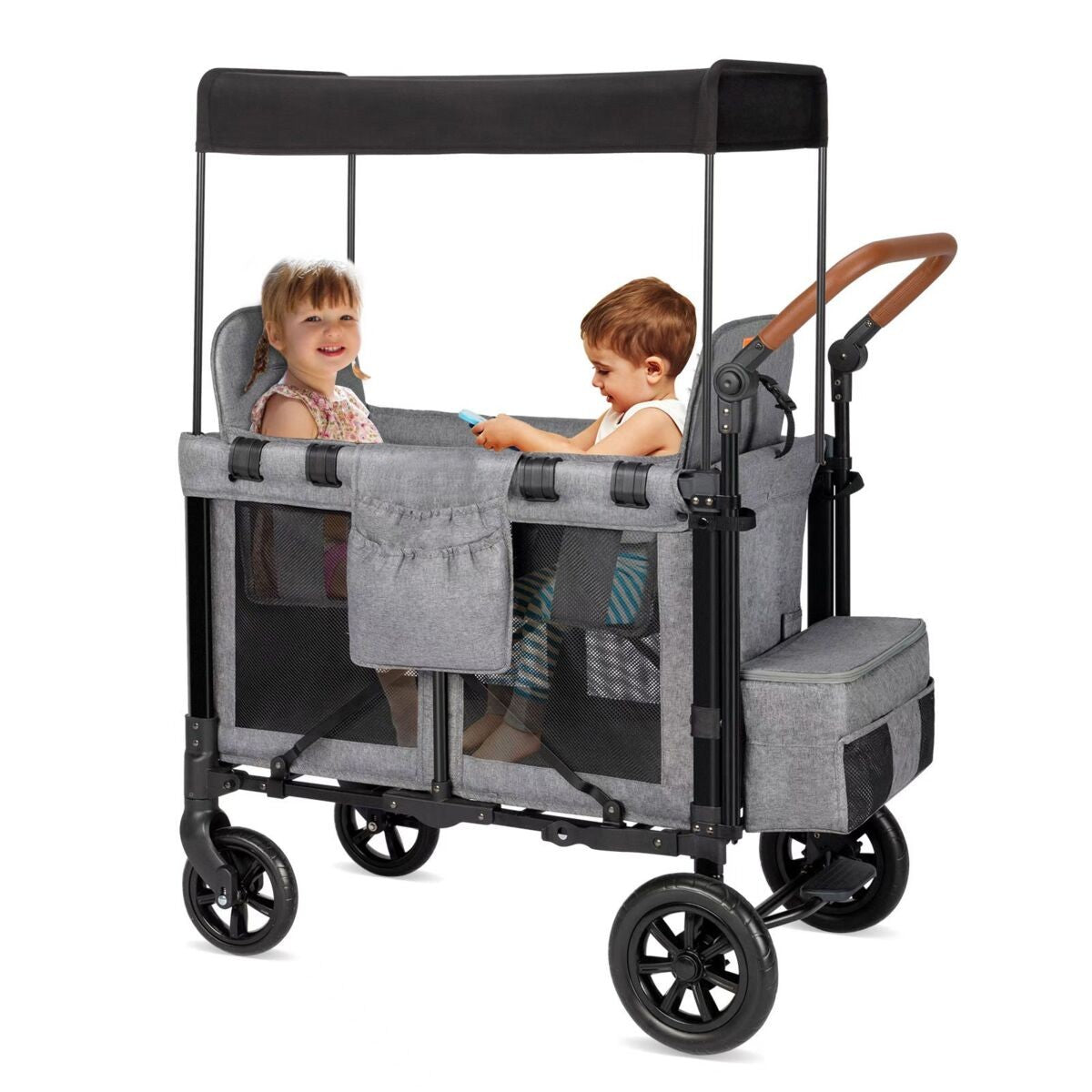 Luxury Foldable Wagon Stroller for 2 Kids & Cargo