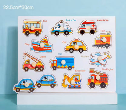 Toddler Wooden Knob Puzzles - Large Size
