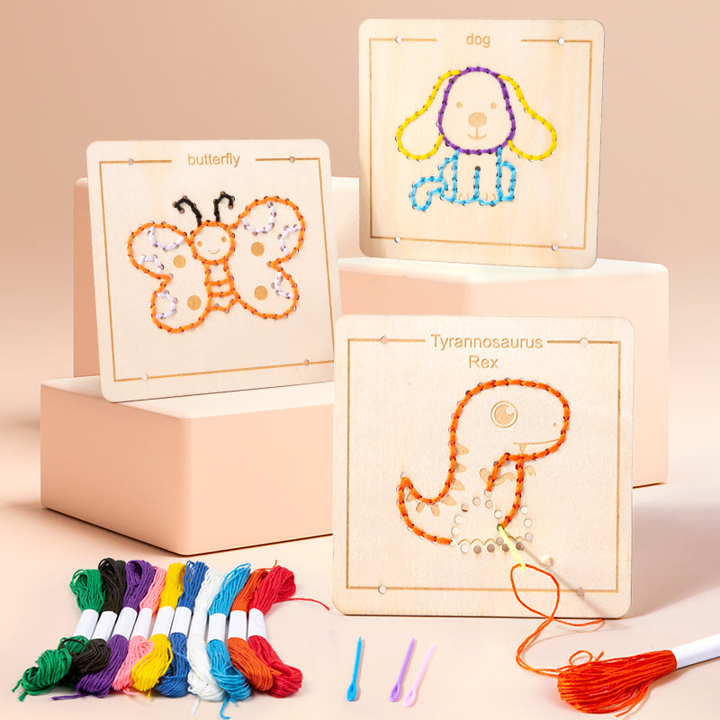 Kids Wooden Lacing & Threading Boards