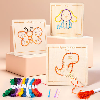 Kids Wooden Lacing & Threading Boards