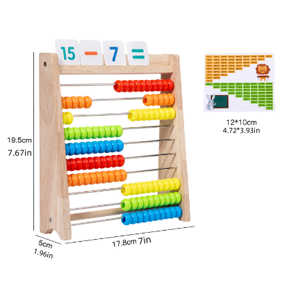 Classic Kids Wooden Abacus & Maths Trainer - 100 Beads