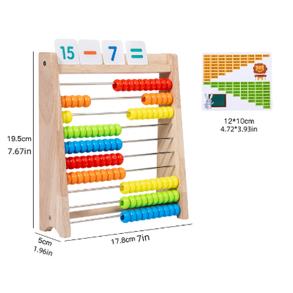 Classic Kids Wooden Abacus & Maths Trainer - 100 Beads
