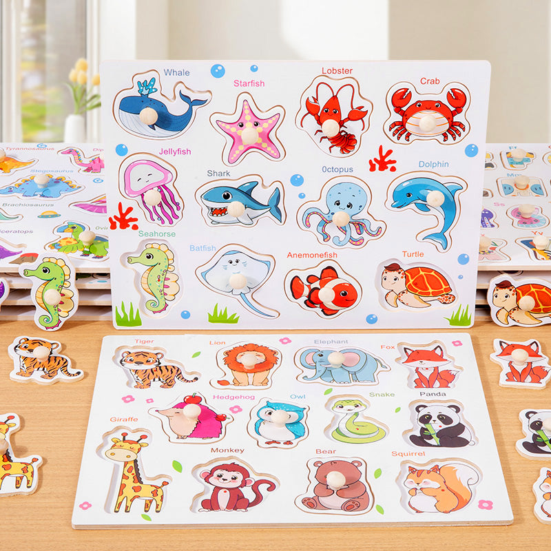 Toddler Wooden Knob Puzzles - Large Size