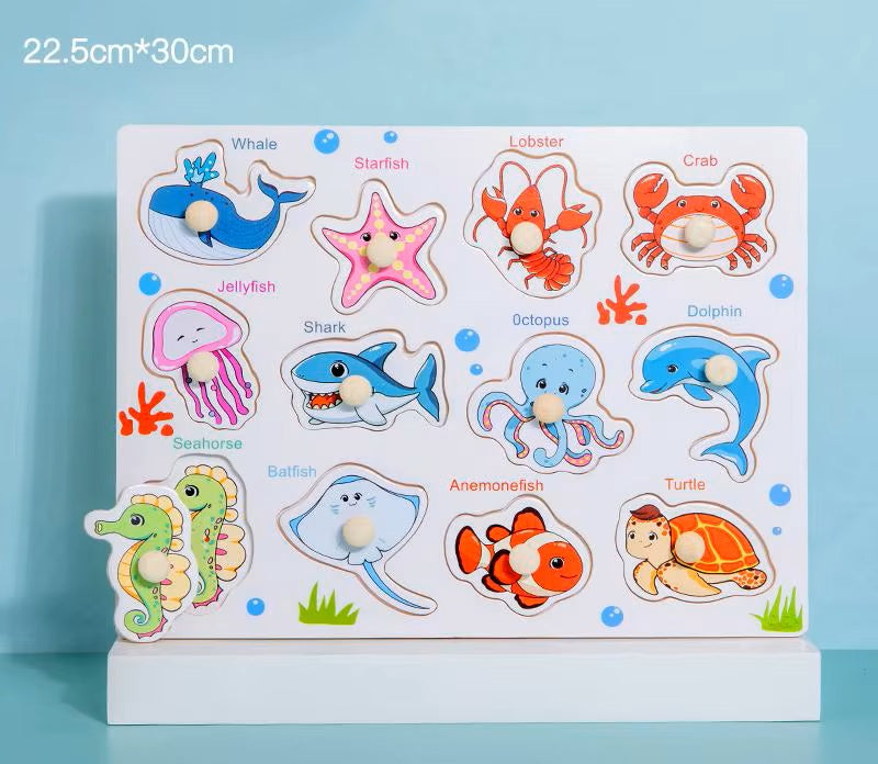 Toddler Wooden Knob Puzzles - Large Size