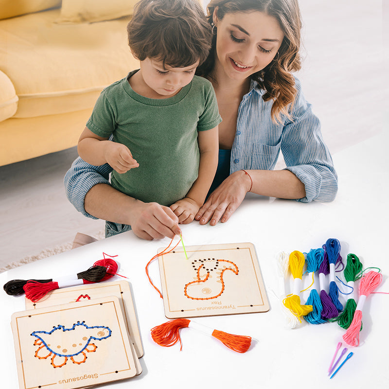 Kids Wooden Lacing & Threading Boards