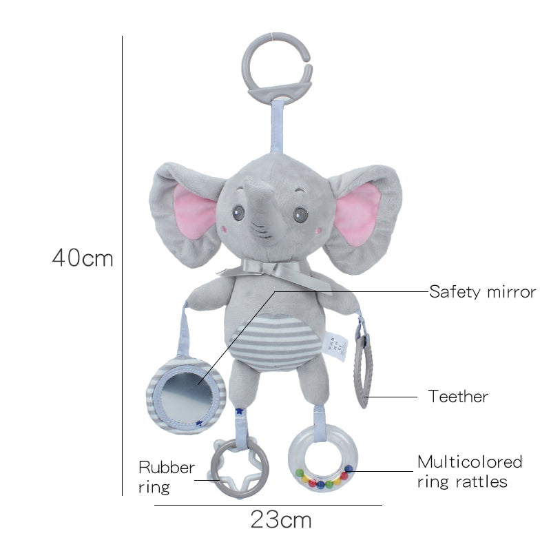 Hanging Rattle & Mirror Plush Toys For Babies