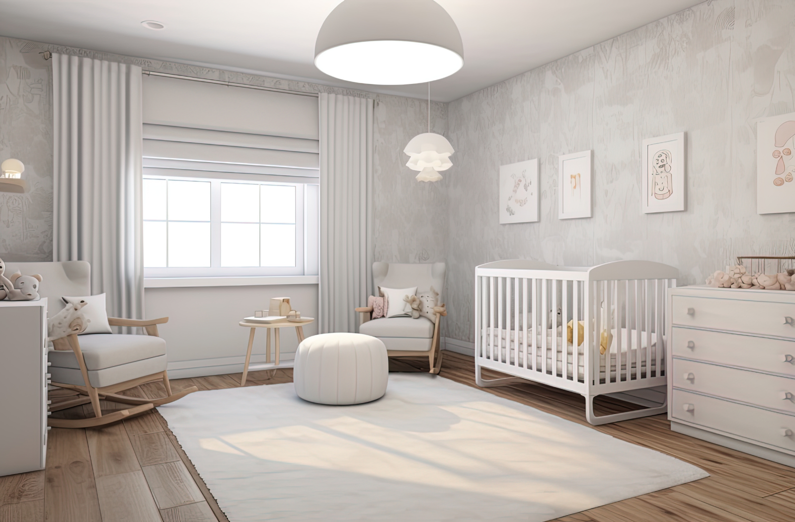 Modern nursery, showcasing baby care essentials available at Chai Namibia