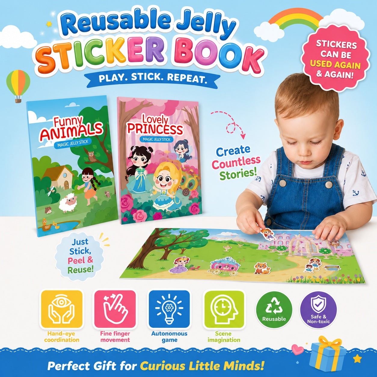 Reusable Jelly Stick-N-Play Stricker Books