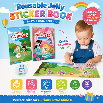Reusable Jelly Stick-N-Play Stricker Books