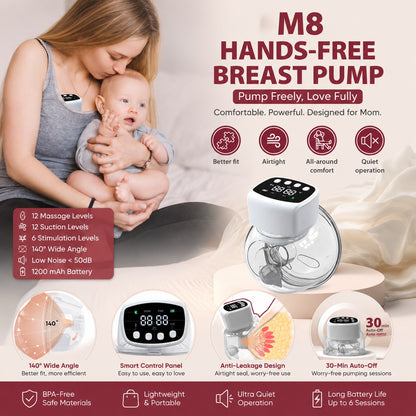M8 Electric Hands-Free Breast Milk Pump