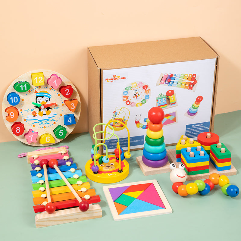7 Pieces Wooden Montessori Toy Set