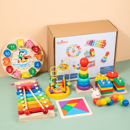 7 Pieces Wooden Montessori Toy Set