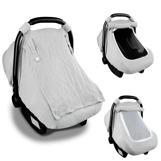 Muslin Baby Car Seat Cover – Breathable 360° Protection