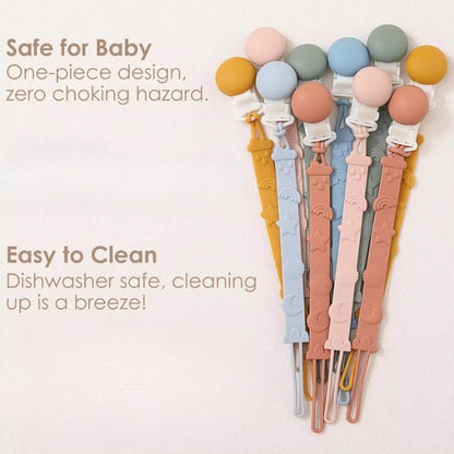 Silicone Baby Dummy Clips (One Piece Safety Design)
