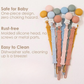 Silicone Baby Dummy Clips (One Piece Safety Design)