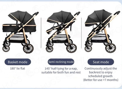 Luxury Light-Weight Stroller & Travel System - 3 Modes