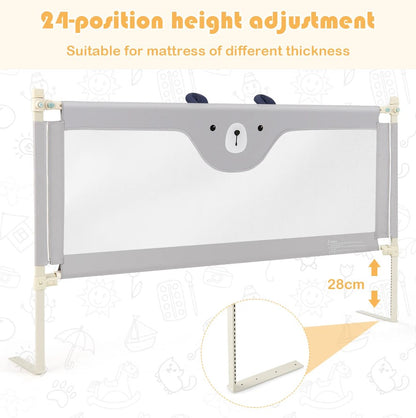 Kids Pull-Down Safety Bed Rail - 1.8 Meter (Grey)