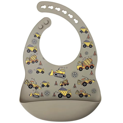 Silicone Bucket Baby Bibs - Printed