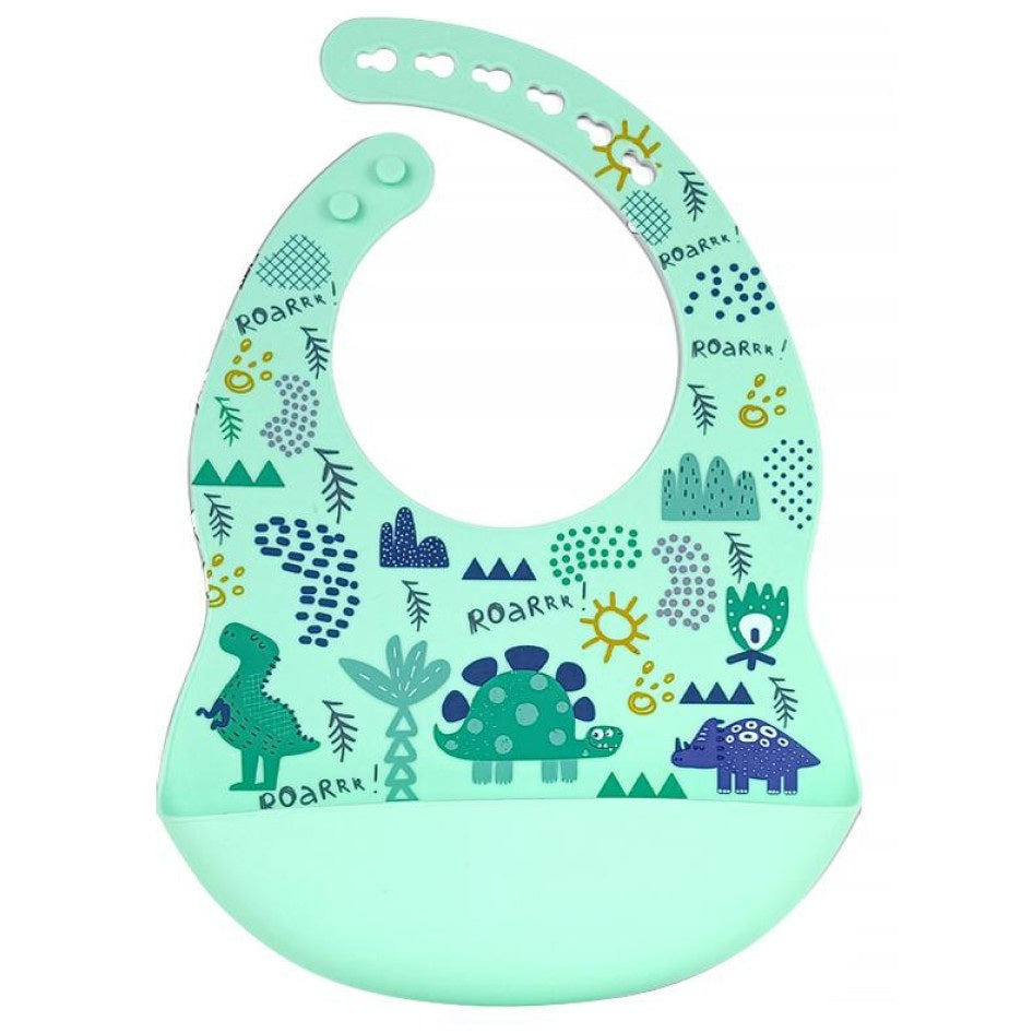 Silicone Bucket Baby Bibs - Printed