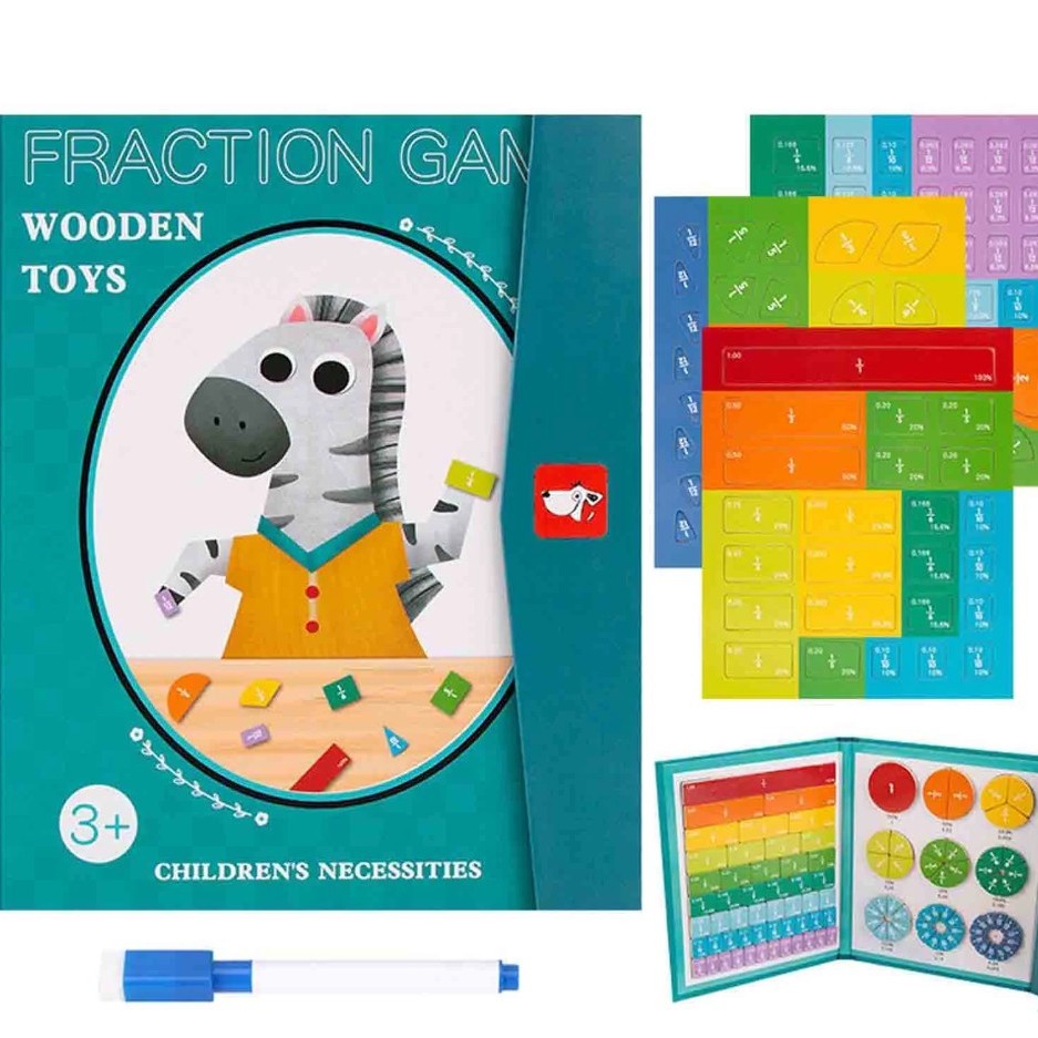 Montessori Magnetic Book Fraction Puzzle for Kids