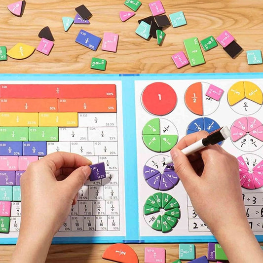 Montessori Magnetic Book Fraction Puzzle for Kids