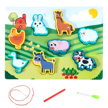 4IN1 Chunky Magnetic Wooden Lacing Puzzle
