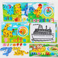 3IN1 Chunky Wooden Puzzles With White Board For Toddlers