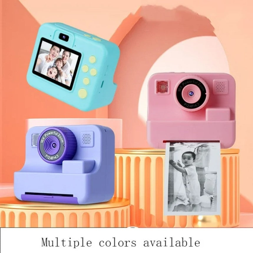 Kids Instant Camera With Built-In Thermal Printer (32GB SD Card Incl)